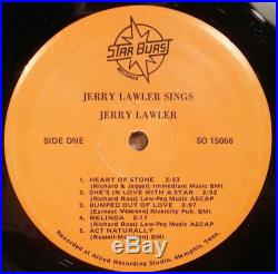 ULTRA RARE PRINT JERRY LAWLER SINGS LP Vinyl Record StarBurst Records Wrestler