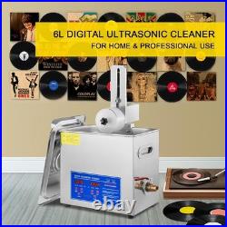 Ultrasonic Vinyl Record Cleaner 6L 7-12 Inch 8 Records Drying Rack 180W