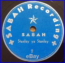 Vintage Arabic Sabah Records Stanley Ya Stanley 78 RPM One Of A Kind Record MINT