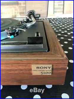 Vintage Sony Turntable P-5100 RARE Record player vinyl Belt Drive Shure M55 cart