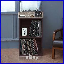 Vinyl Record LP Disc Album Storage Turntable Stand 2-Shelf Record Player Desk