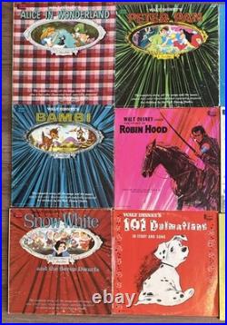 Walt Disney Vinyl Lot of 18 Vintage Disneyland LP Records Storybooks 1960's