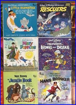 Walt Disney Vinyl Lot of 18 Vintage Disneyland LP Records Storybooks 1960's