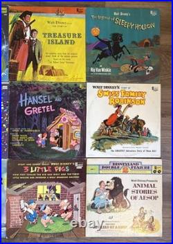 Walt Disney Vinyl Lot of 18 Vintage Disneyland LP Records Storybooks 1960's